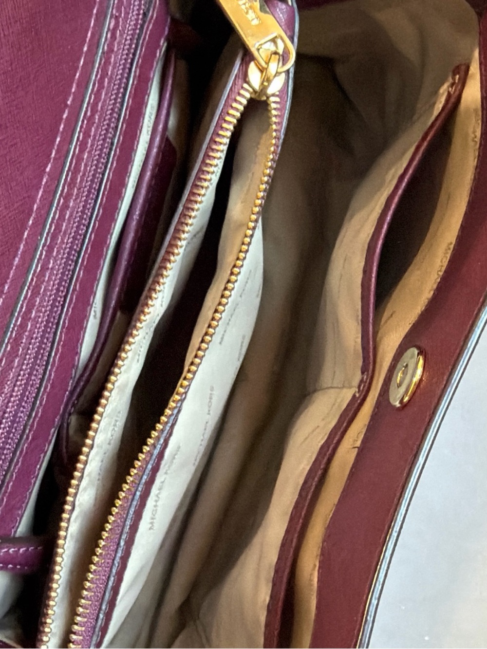 Michael Kors Purple Saffiano Leather Crossbody - Picture 10 of 15